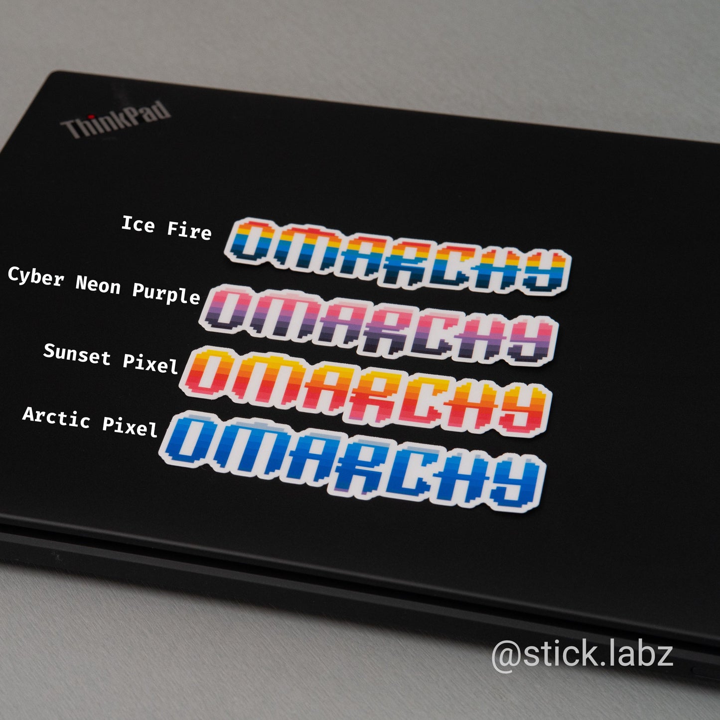 Omarchy Pixel Stickers – Retro Style Logo Decals
