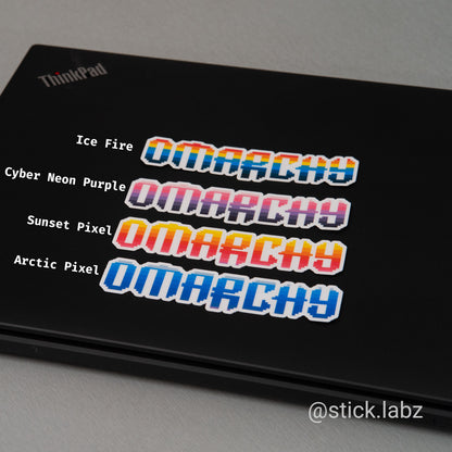 Omarchy Pixel Stickers – Retro Style Logo Decals